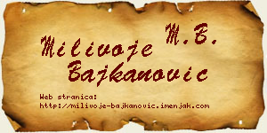 Milivoje Bajkanović vizit kartica
